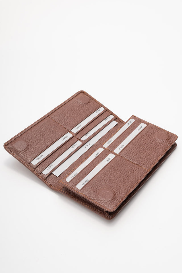 Unisex Hakiki Deri Taba Çıtçıtlı Çok Kartlıklı Portföy Cüzdan Nova
