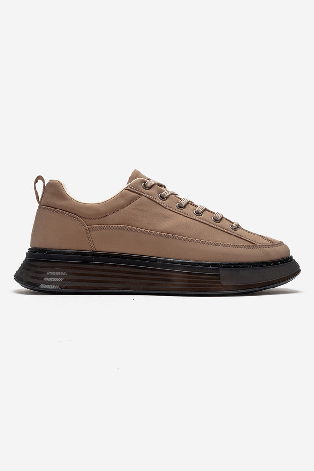 Erkek Bej Bağcıklı Hava Tabanlı Günlük Sneaker Delio