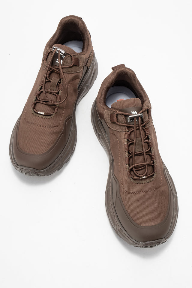 Erkek Kahve Lastik Bağcıklı Hava Tabanlı Sneaker Eusebio