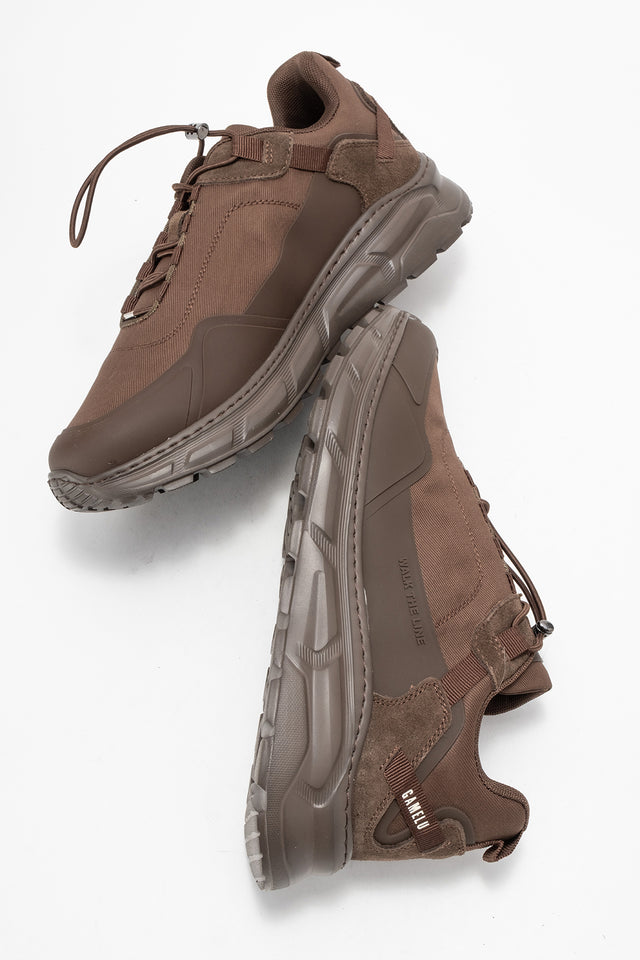 Erkek Kahve Lastik Bağcıklı Hava Tabanlı Sneaker Eusebio