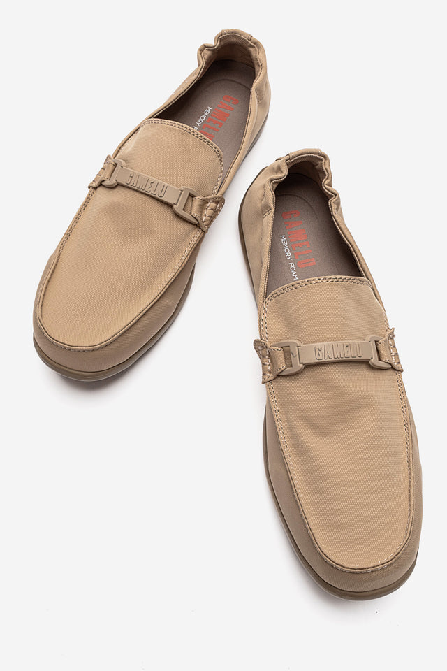 Erkek Bej Tokalı Kauçuk Tabanlı Makosen Loafer Duarte