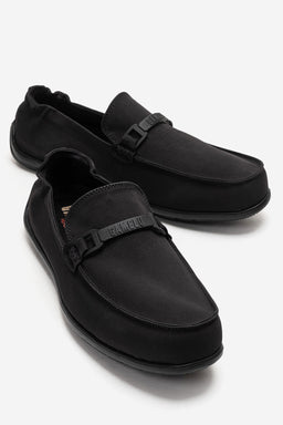 Erkek Siyah Tokalı Kauçuk Tabanlı Makosen Loafer Duarte
