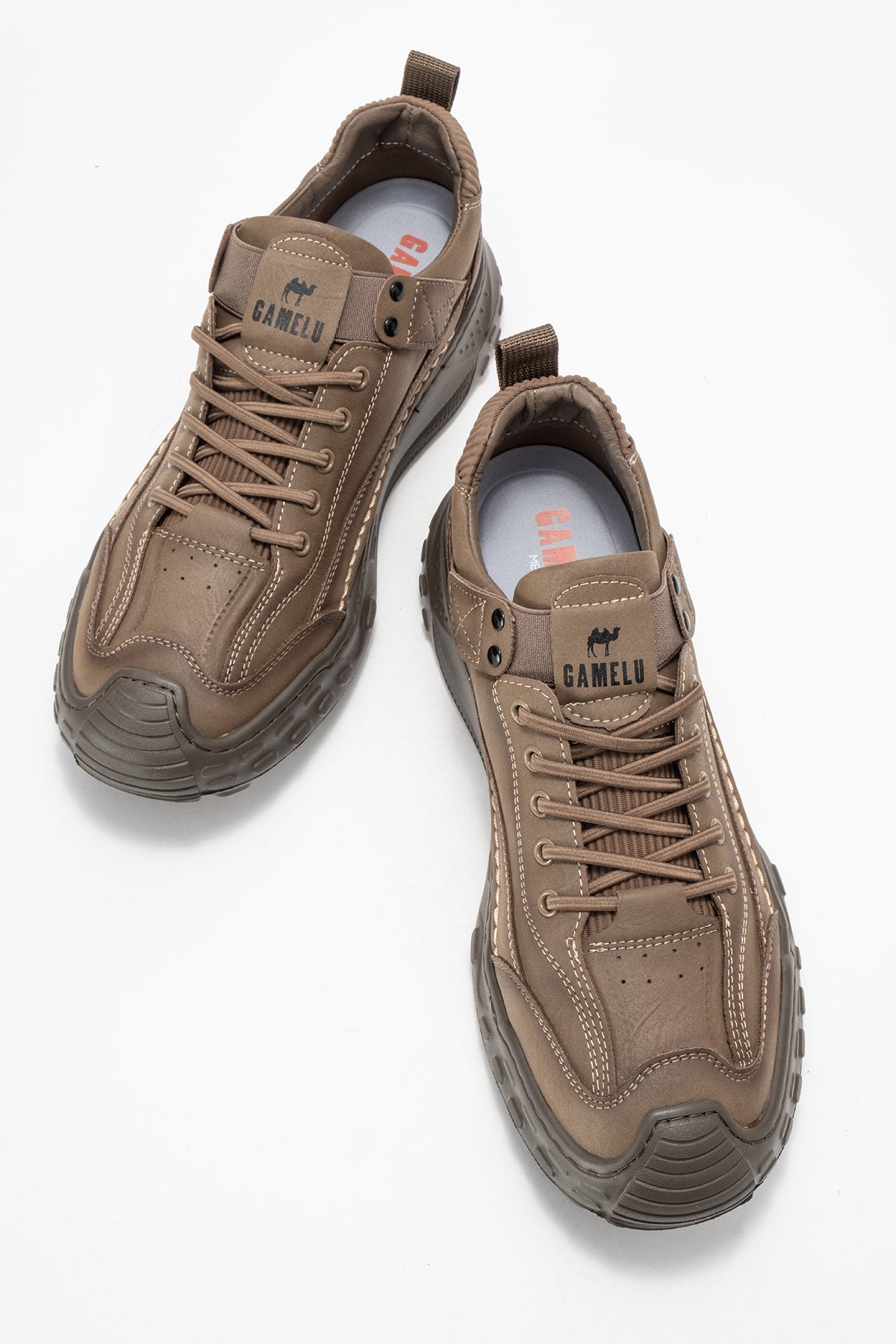 Erkek Vizon Bağcıklı Tırtıklı Kauçuk Tabanlı Sneaker Eliseo