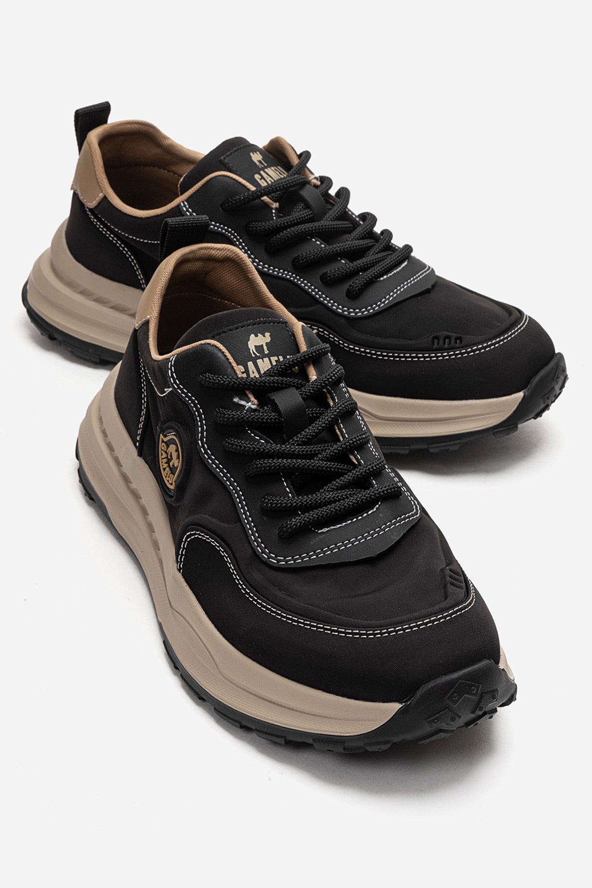 Erkek Siyah Nubuk Bağcıklı Kalın Tabanlı Sneaker Günlük Ayakkabı Edgar