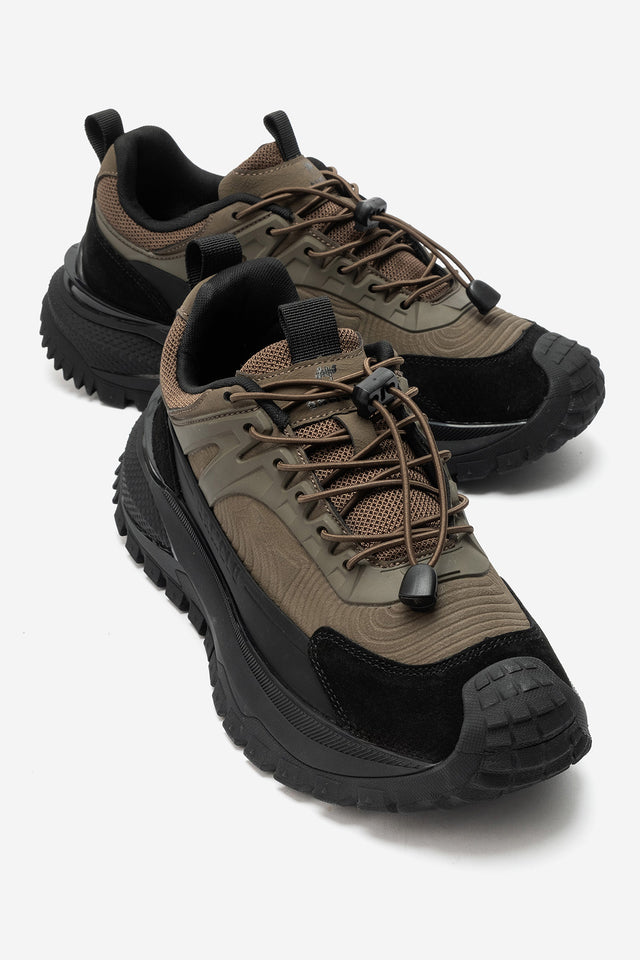 Erkek Kahve Lastik Bağcıklı Tırtıklı Taban Outdoor Sneaker Ezio