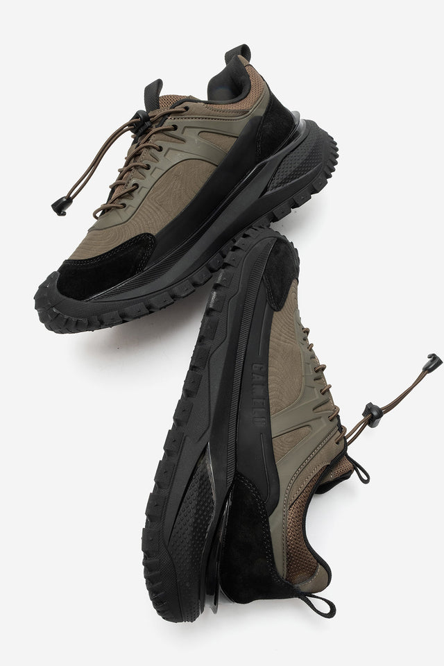 Erkek Kahve Lastik Bağcıklı Tırtıklı Taban Outdoor Sneaker Ezio
