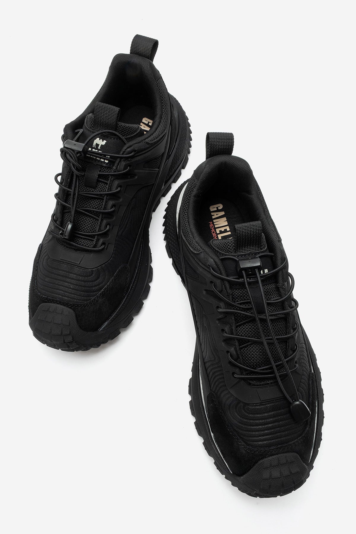 Erkek Siyah Lastik Bağcıklı Tırtıklı Taban Outdoor Sneaker Ezio