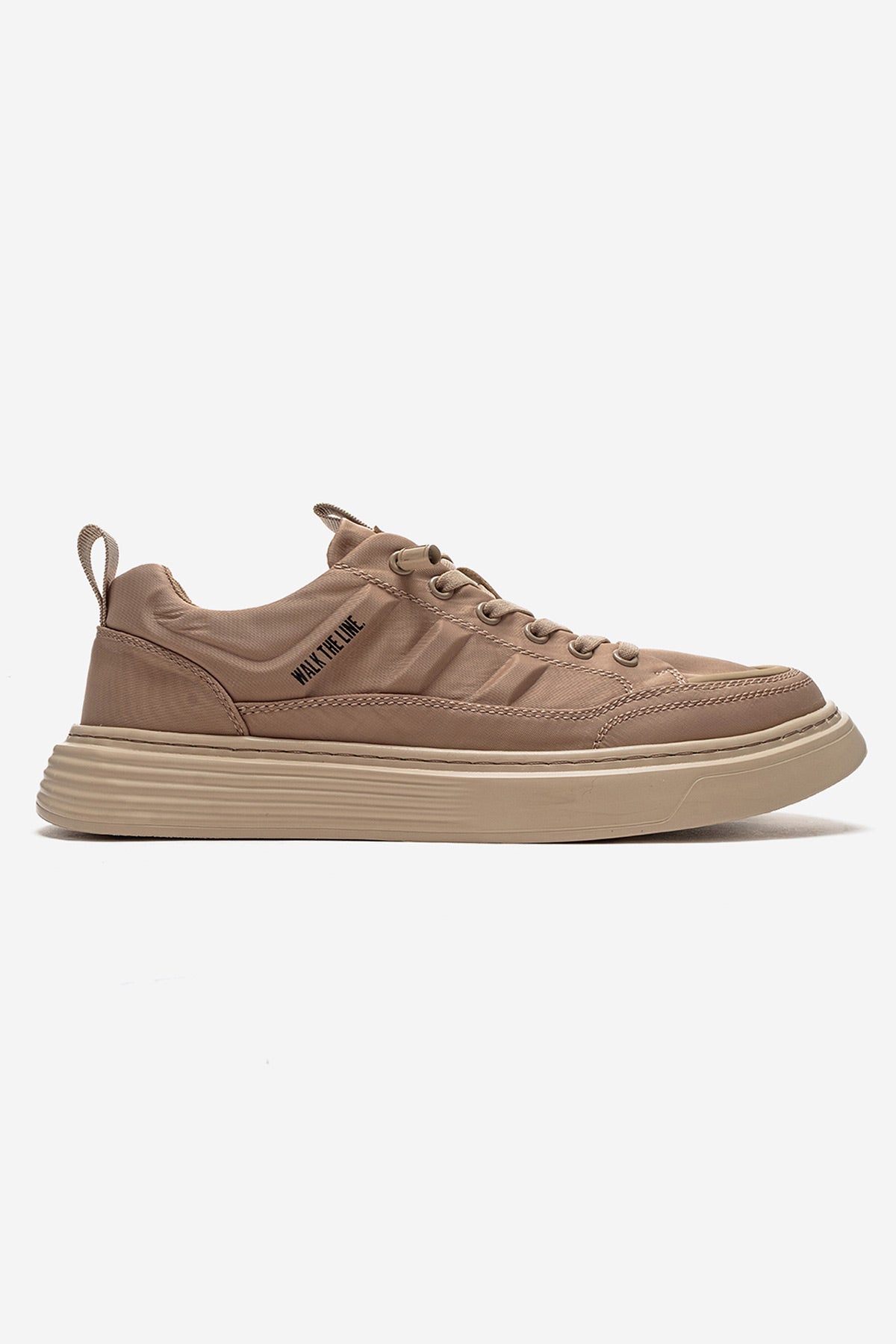 Erkek Bej Bağcıklı Kalın Kauçuk Tabanlı Sneaker Donato