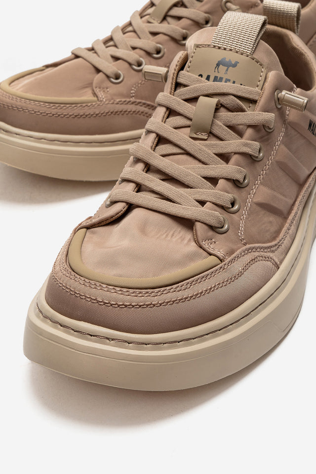 Erkek Bej Bağcıklı Kalın Kauçuk Tabanlı Sneaker Donato