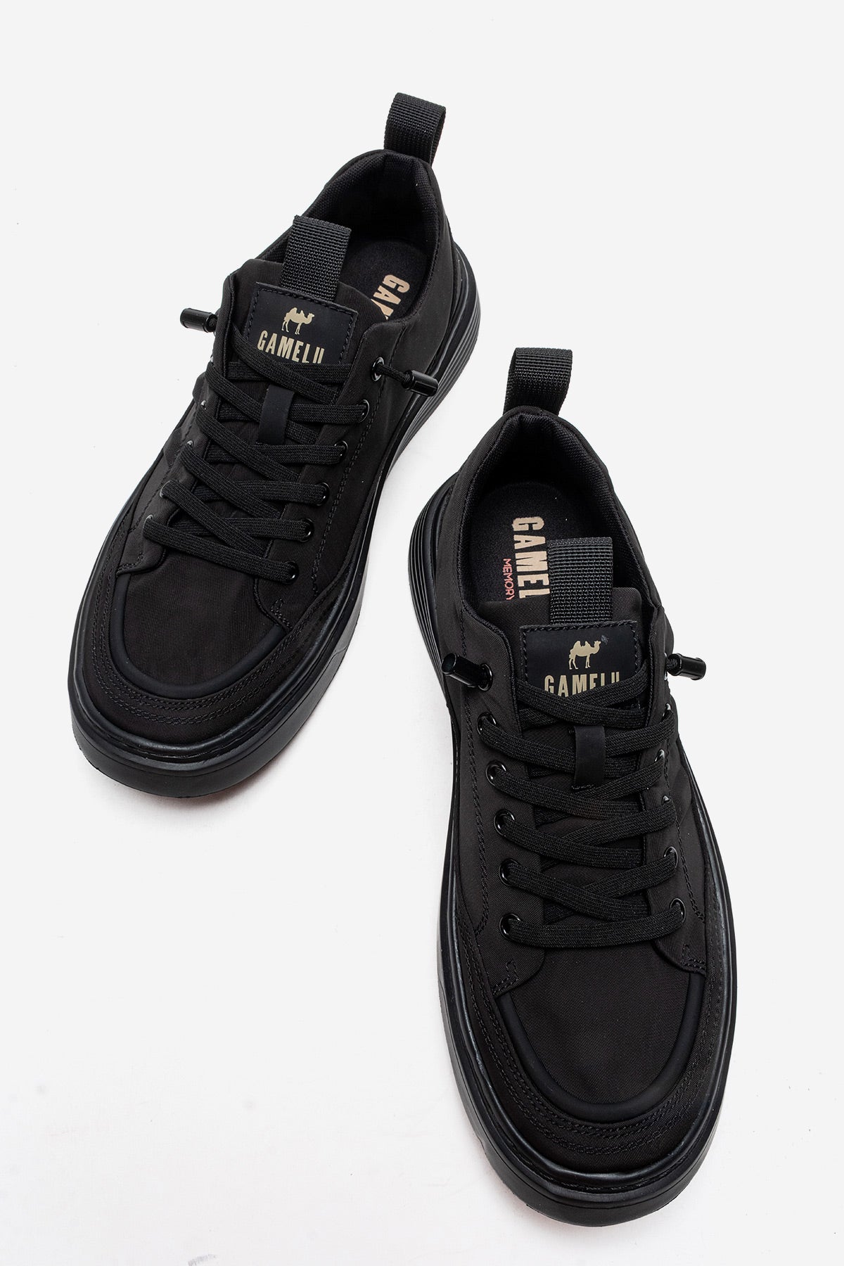Erkek Siyah Bağcıklı Kalın Kauçuk Tabanlı Sneaker Donato