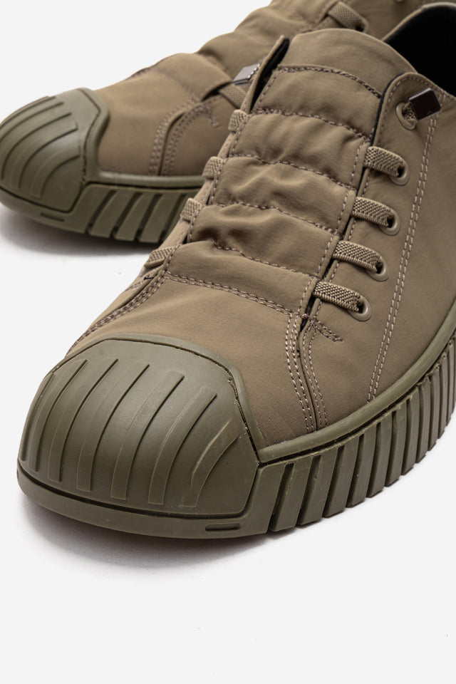 Erkek Haki Bağcıklı Kauçuk Burun Detaylı Kalın Tabanlı Sneaker Günlük Ayakkabı Cristiano