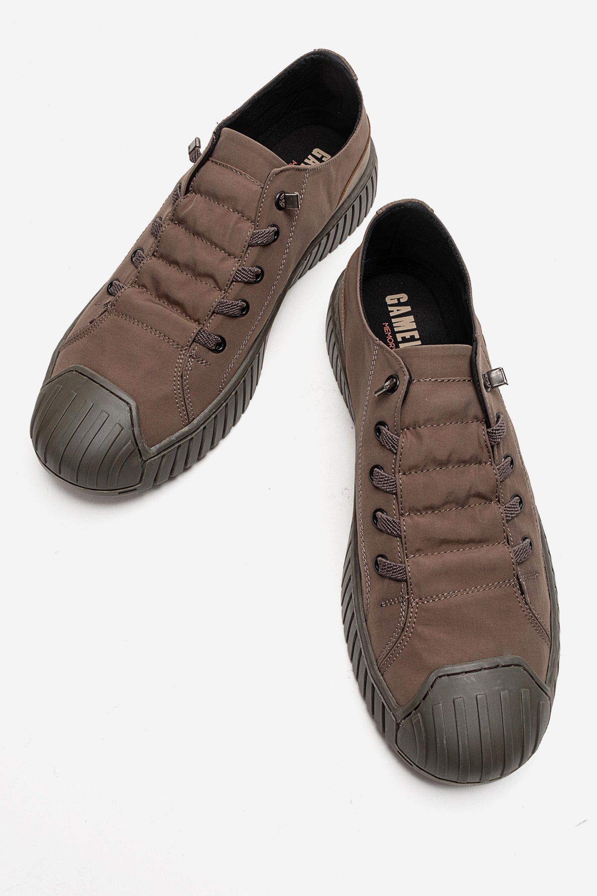 Erkek Kahve Bağcıklı Kauçuk Burun Detaylı Kalın Tabanlı Sneaker Günlük Ayakkabı Cristiano