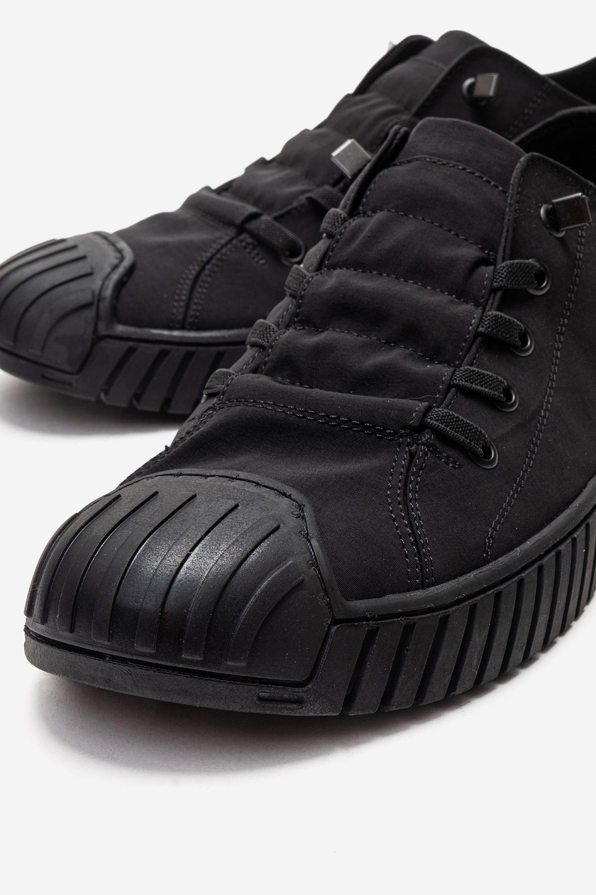 Erkek Siyah Bağcıklı Kauçuk Burun Detaylı Kalın Tabanlı Sneaker Günlük Ayakkabı Cristiano