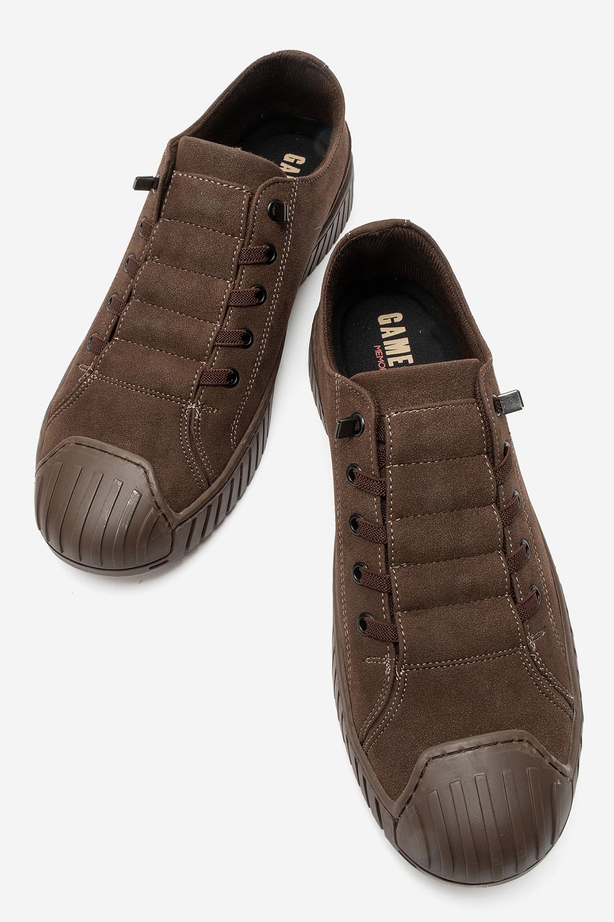 Erkek Kahve Nubuk Bağcıklı Kauçuk Burunlu Günlük Sneaker Vigor