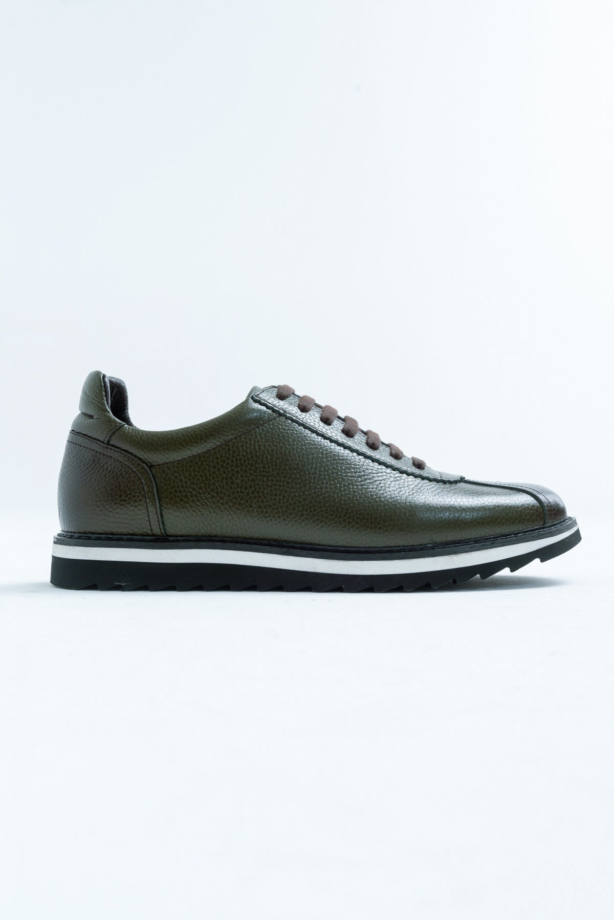 Erkek Hakiki Deri Hakiki Deri Haki Floter Bağcıklı Kauçuk Tabanlı Sneaker Günlük Ayakkabı Gilberto