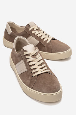 Erkek Hakiki Deri Vizon Süet Bağcıklı Kauçuk Tabanlı Sneaker Ayakkabı Martino