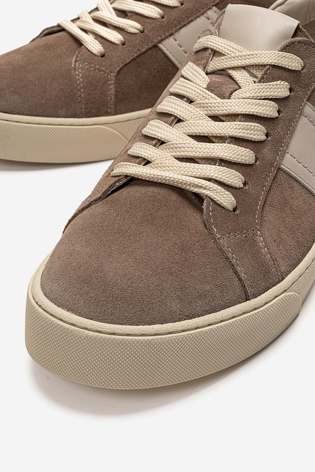 Erkek Hakiki Deri Vizon Süet Bağcıklı Kauçuk Tabanlı Sneaker Ayakkabı Martino