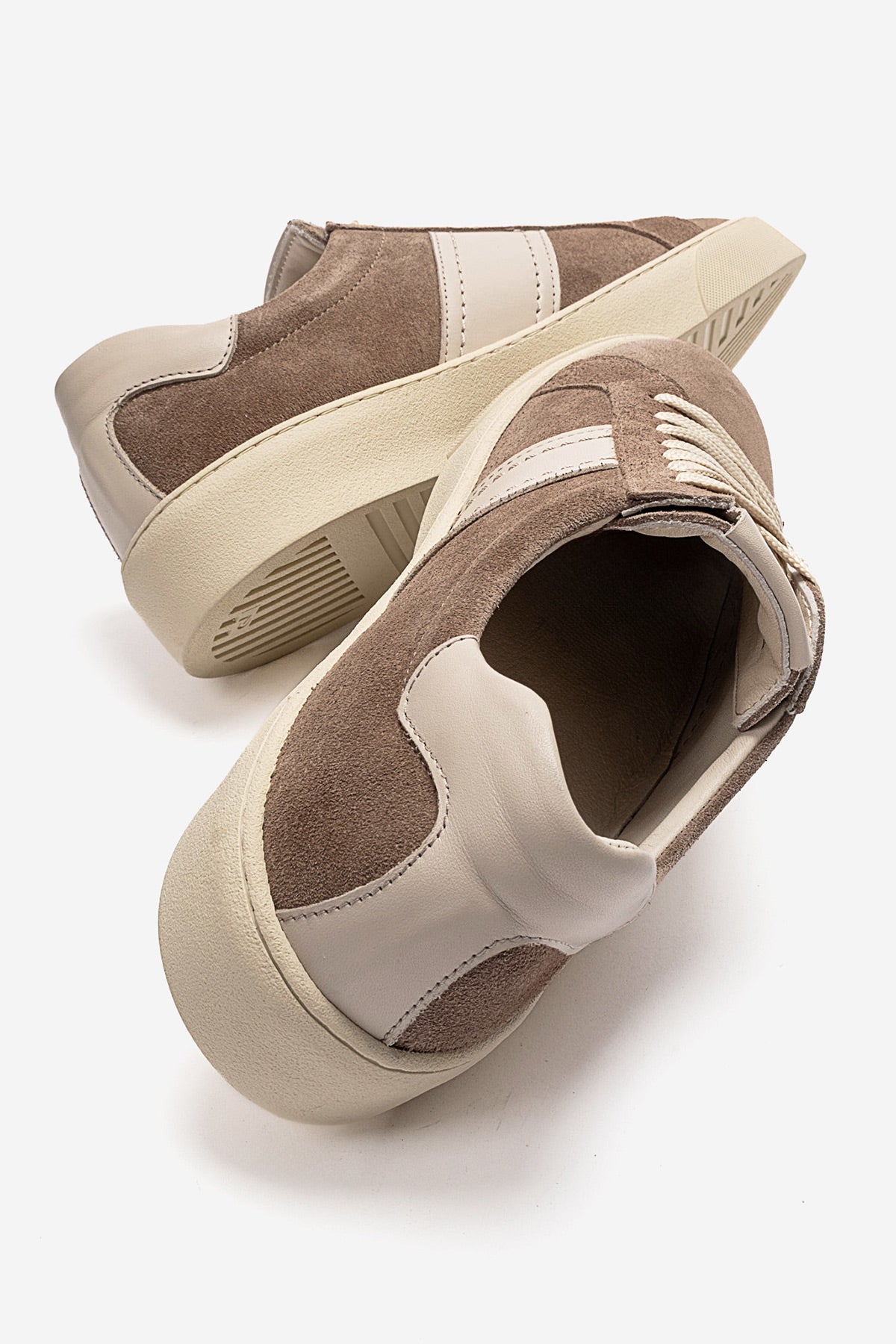 Erkek Hakiki Deri Vizon Süet Bağcıklı Kauçuk Tabanlı Sneaker Ayakkabı Martino