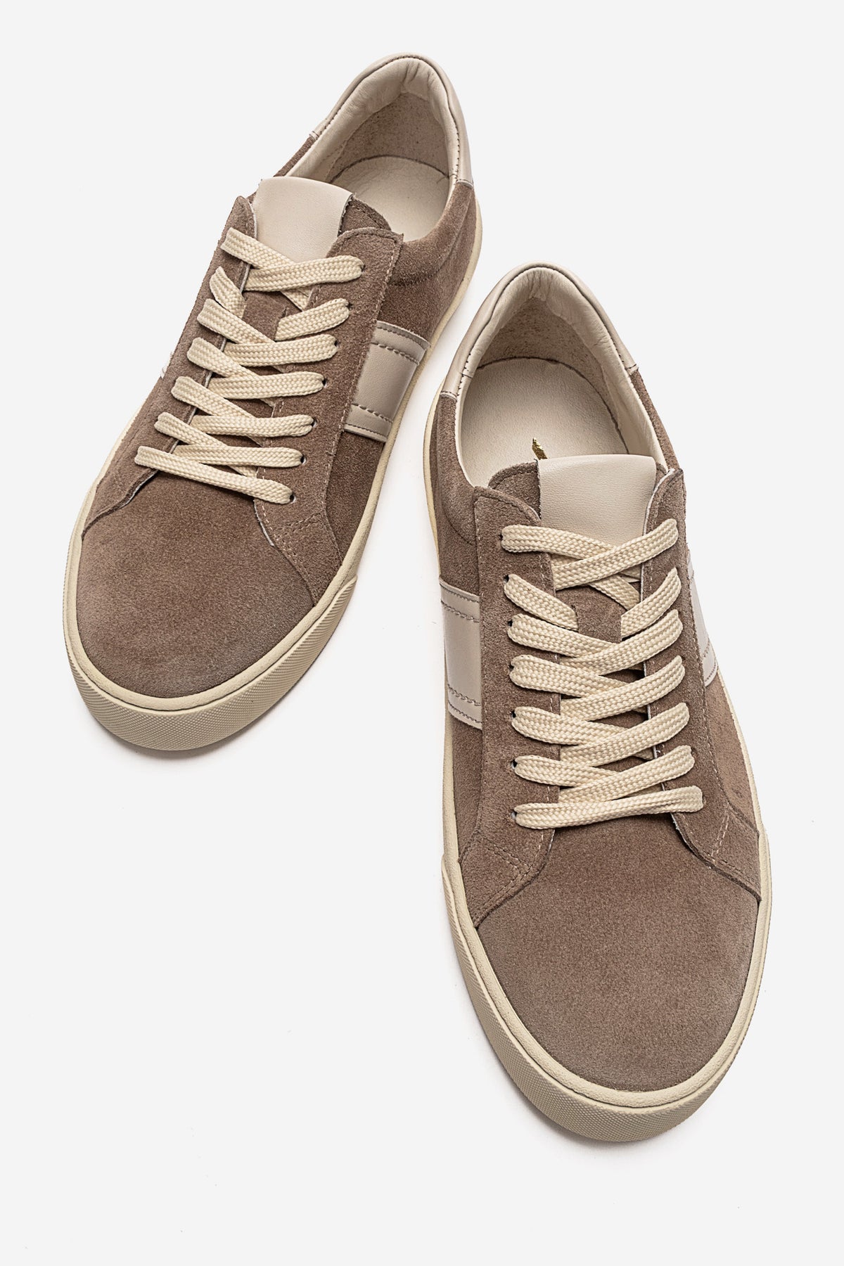 Erkek Hakiki Deri Vizon Süet Bağcıklı Kauçuk Tabanlı Sneaker Ayakkabı Martino