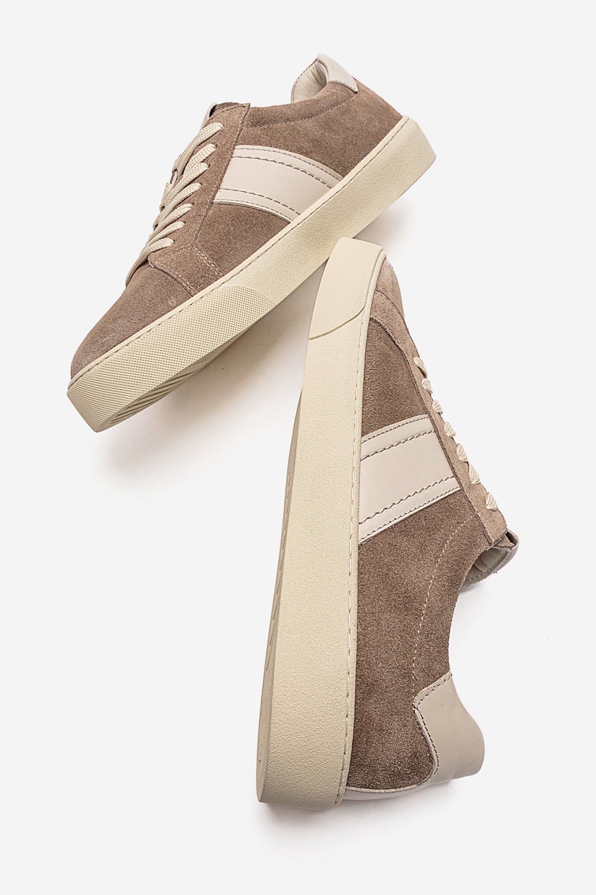 Erkek Hakiki Deri Vizon Süet Bağcıklı Kauçuk Tabanlı Sneaker Ayakkabı Martino