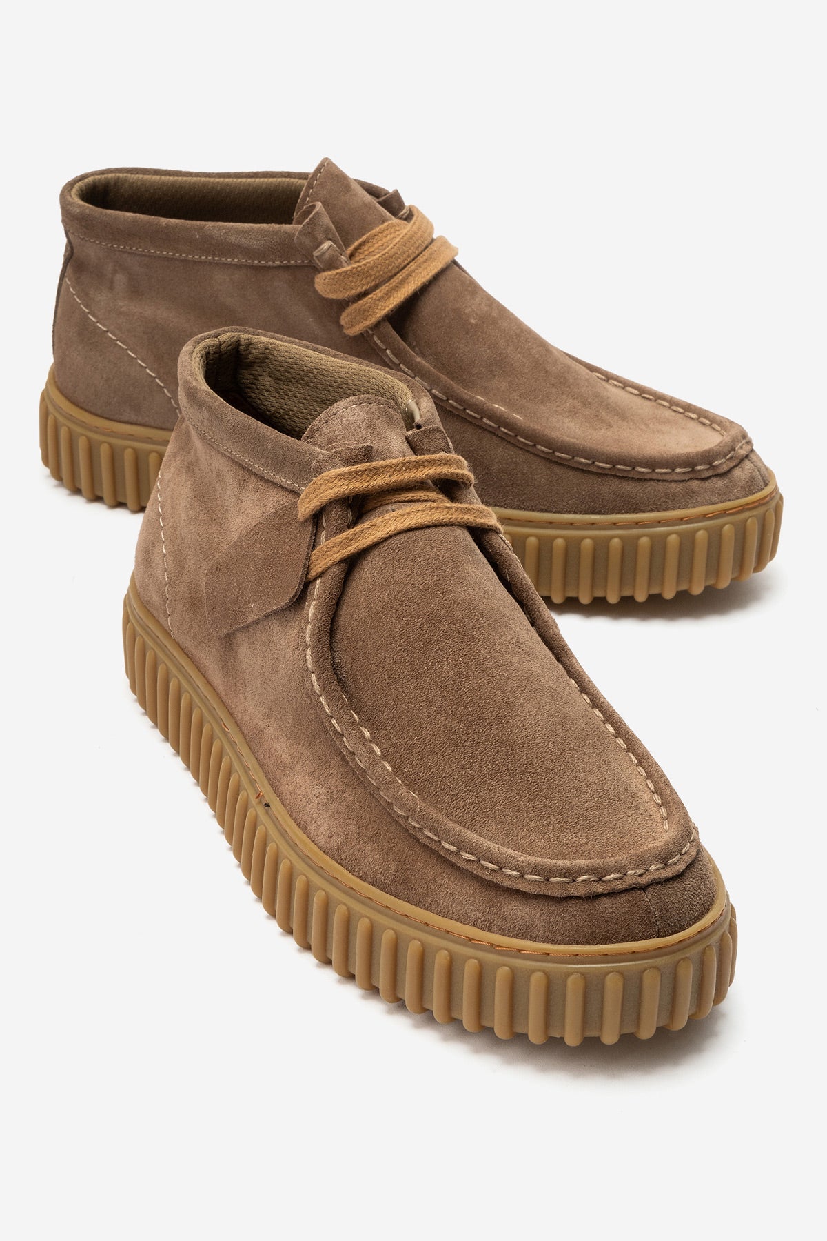 Erkek Hakiki Deri Sigaro Süet Bağcıklı Kalın Tabanlı Bilekte Bot Fausto