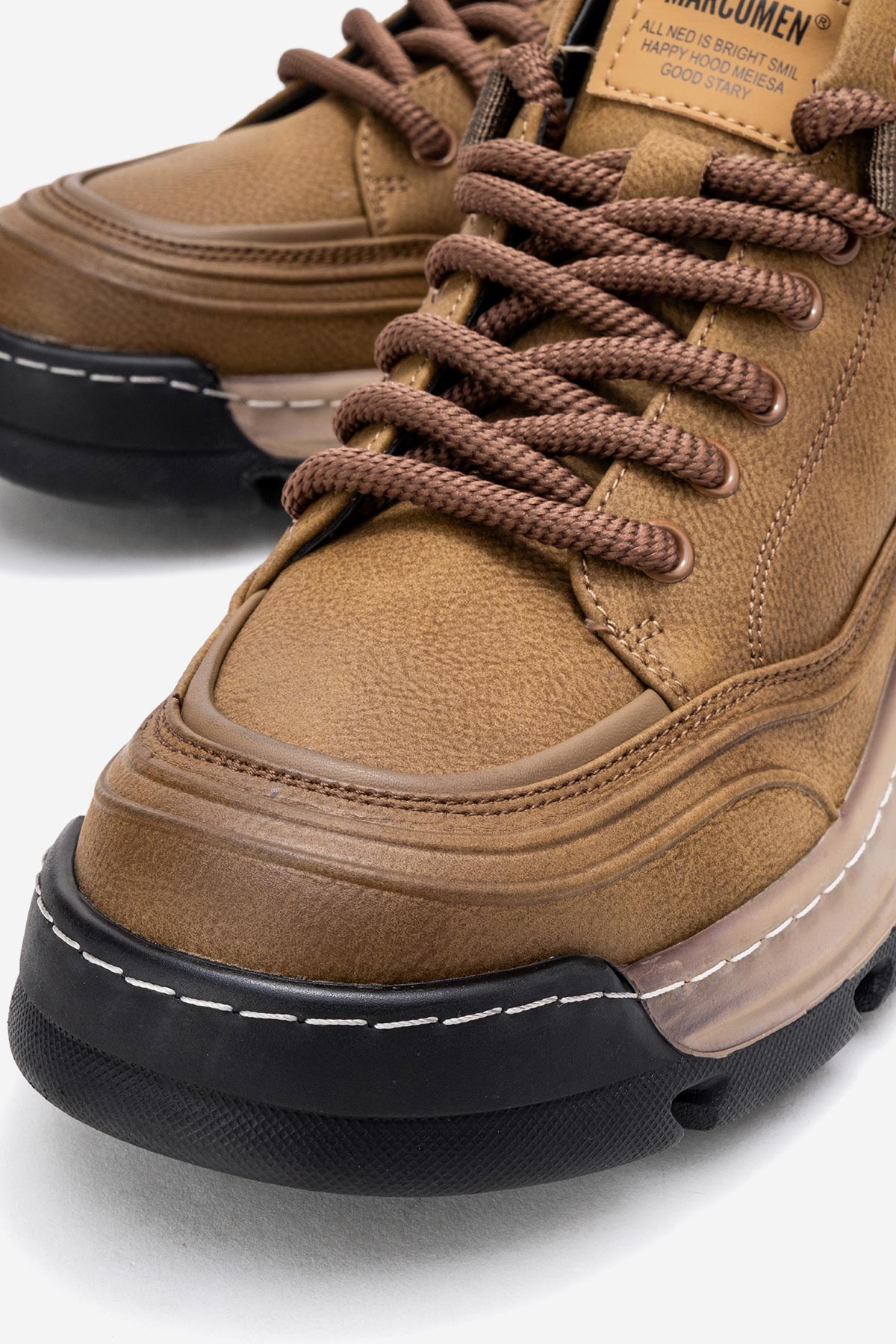 Erkek Hakiki Deri Vizon Bağcıklı Dişli Kauçuk Tabanlı Sneaker Taddeo