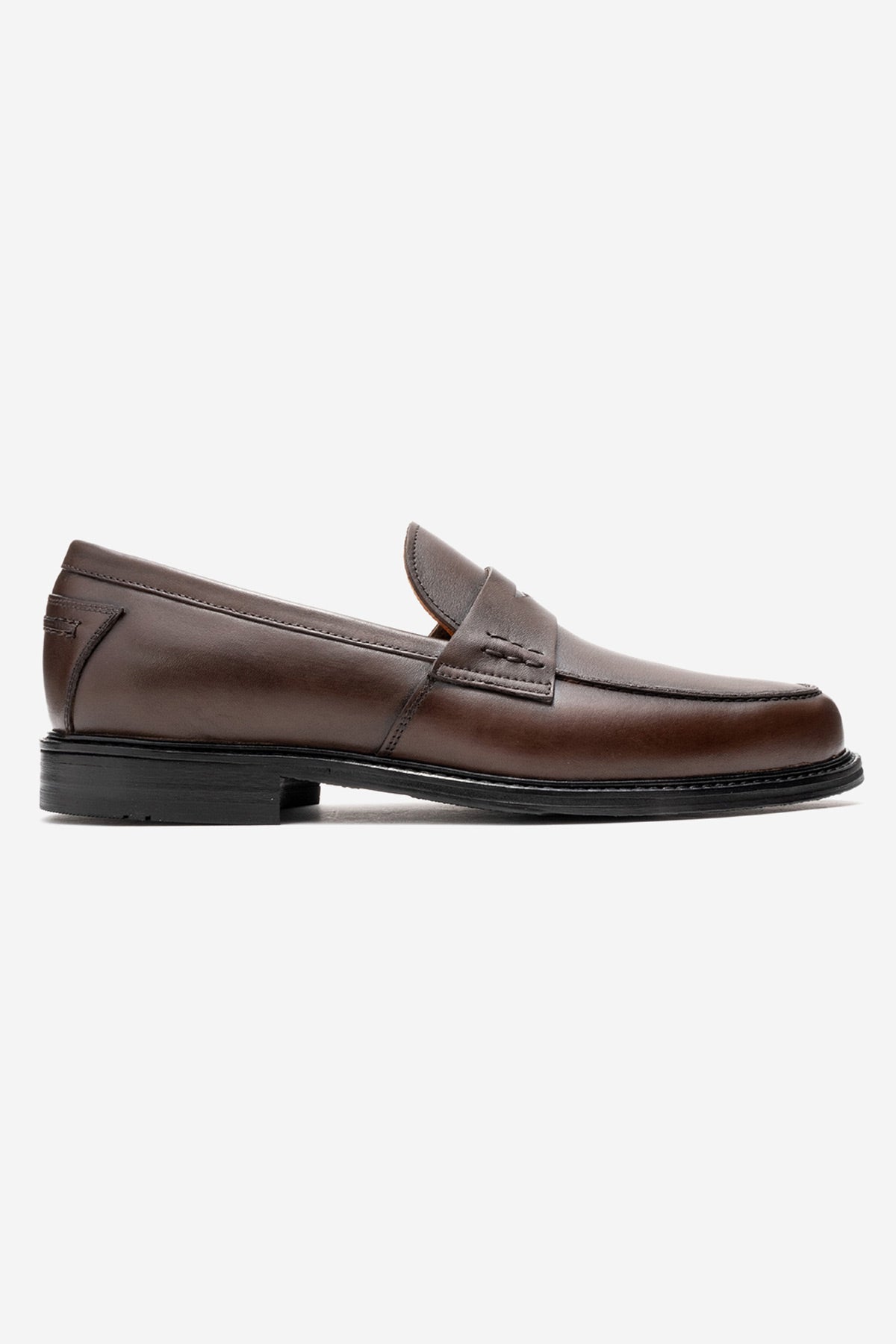 Erkek Hakiki Deri Kahve Bant Detaylı Topuklu Loafer Riccardo