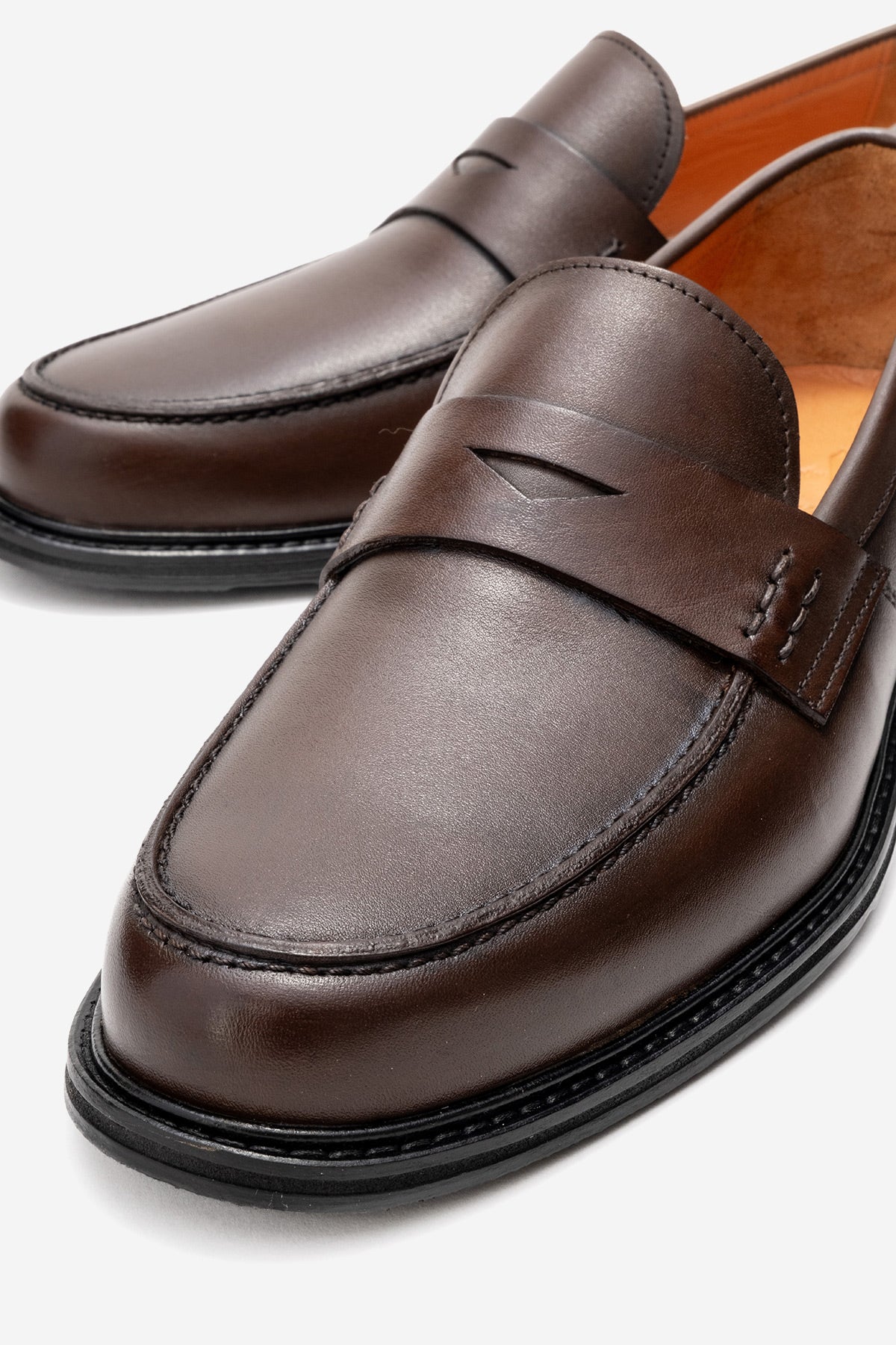 Erkek Hakiki Deri Kahve Bant Detaylı Topuklu Loafer Riccardo