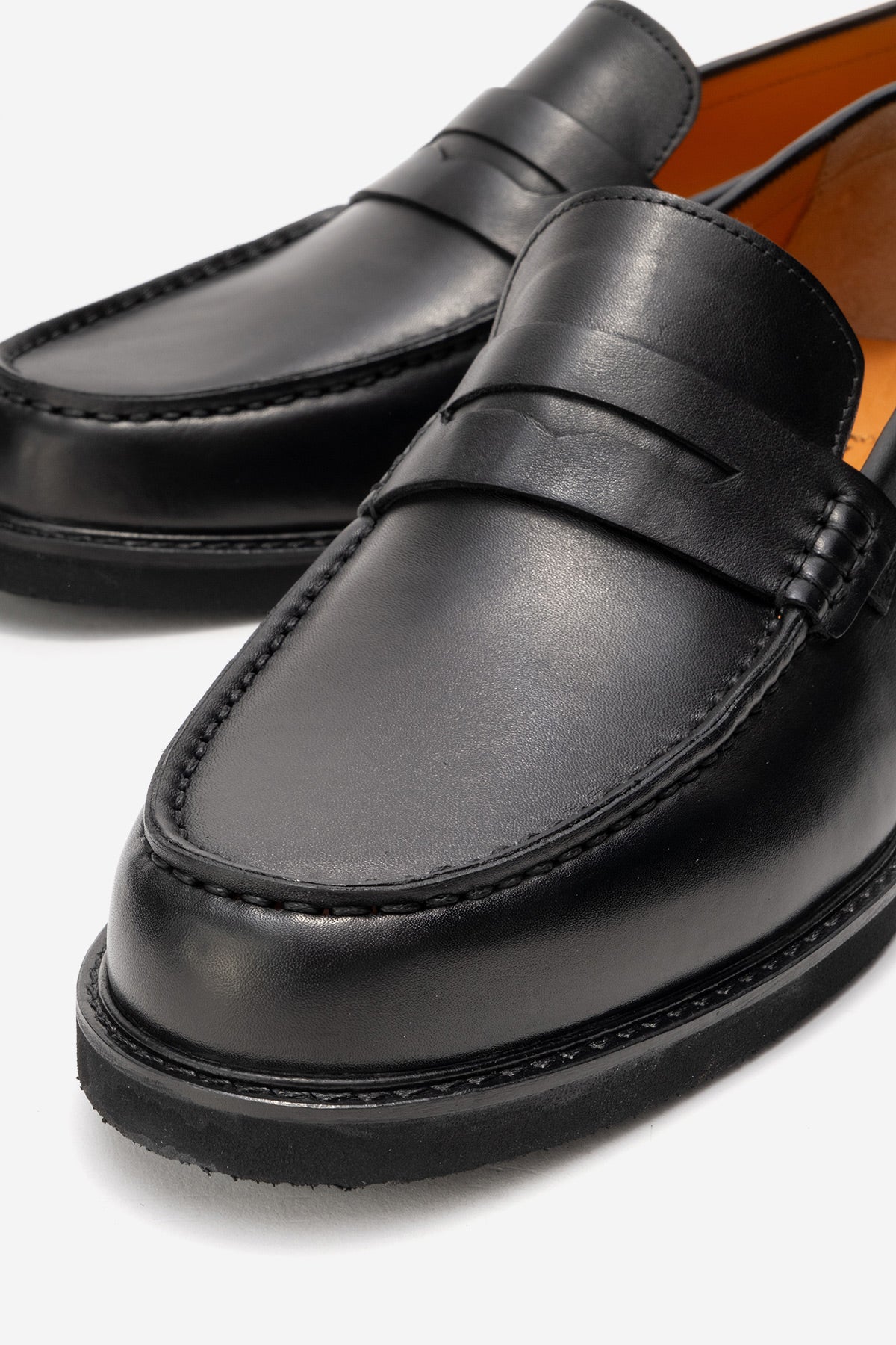 Erkek Hakiki Deri Siyah Kauçuk Tabanlı Loafer Günlük Ayakkabı Sergio