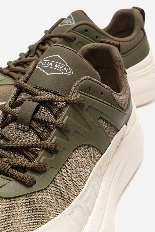 Erkek Haki File Detaylı Bağcıklı Kalın Tabanlı Sneaker Günlük Ayakkabı Neo