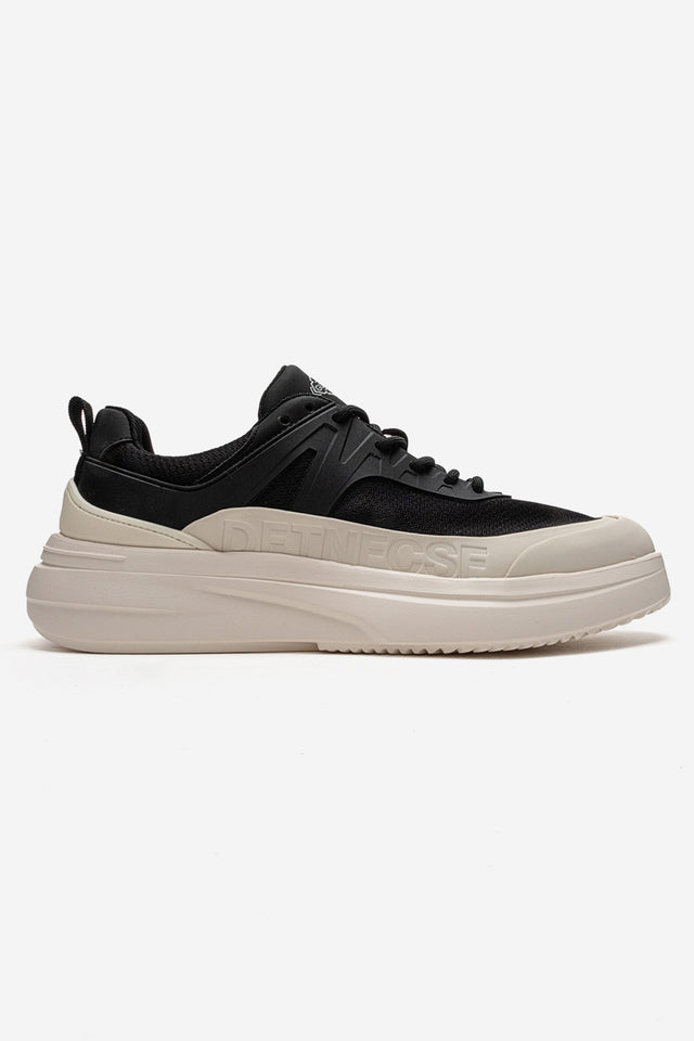 Erkek Siyah File Detaylı Bağcıklı Kalın Tabanlı Sneaker Günlük Ayakkabı Neo