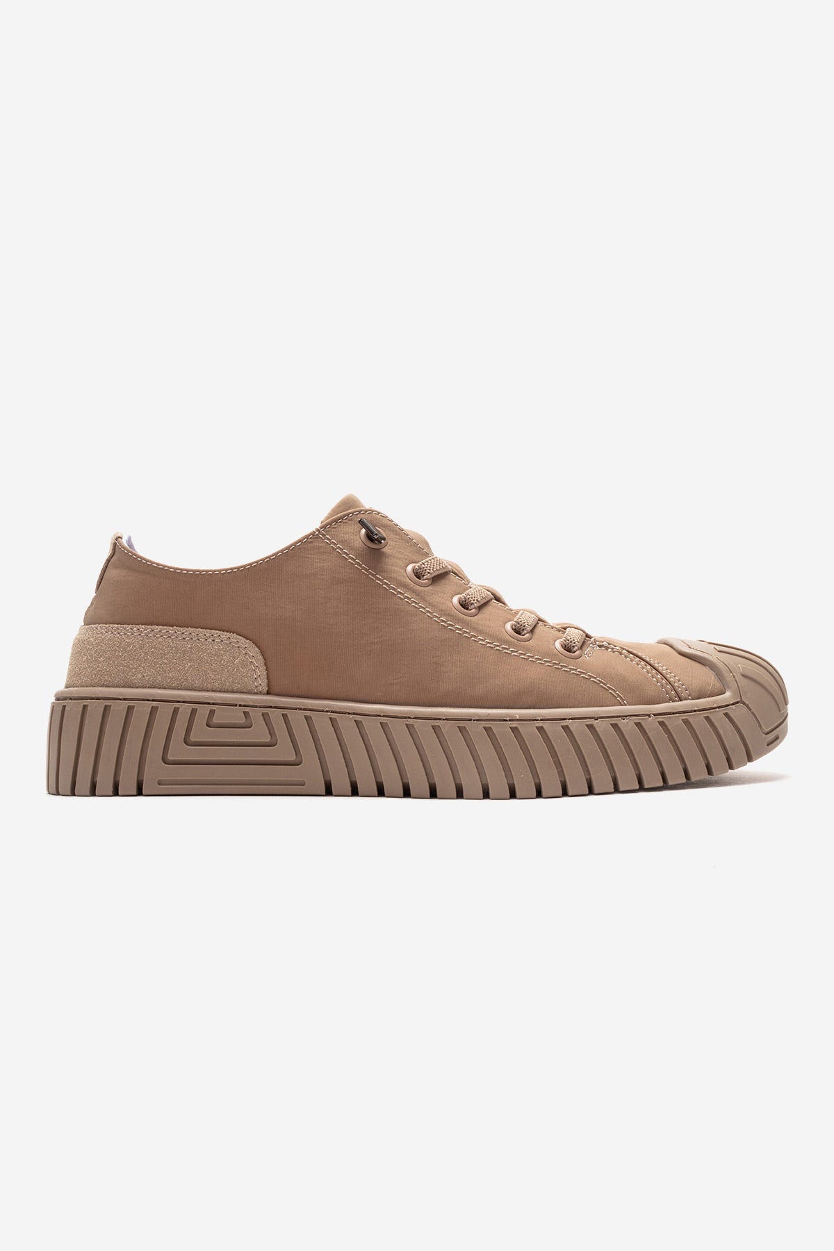 Kadın Bej Tekstil Bağcıklı Kalın Tabanlı Sneaker Günlük Ayakkabı Aveline