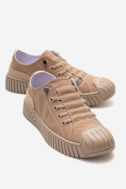 Kadın Bej Tekstil Bağcıklı Kalın Tabanlı Sneaker Günlük Ayakkabı Aveline