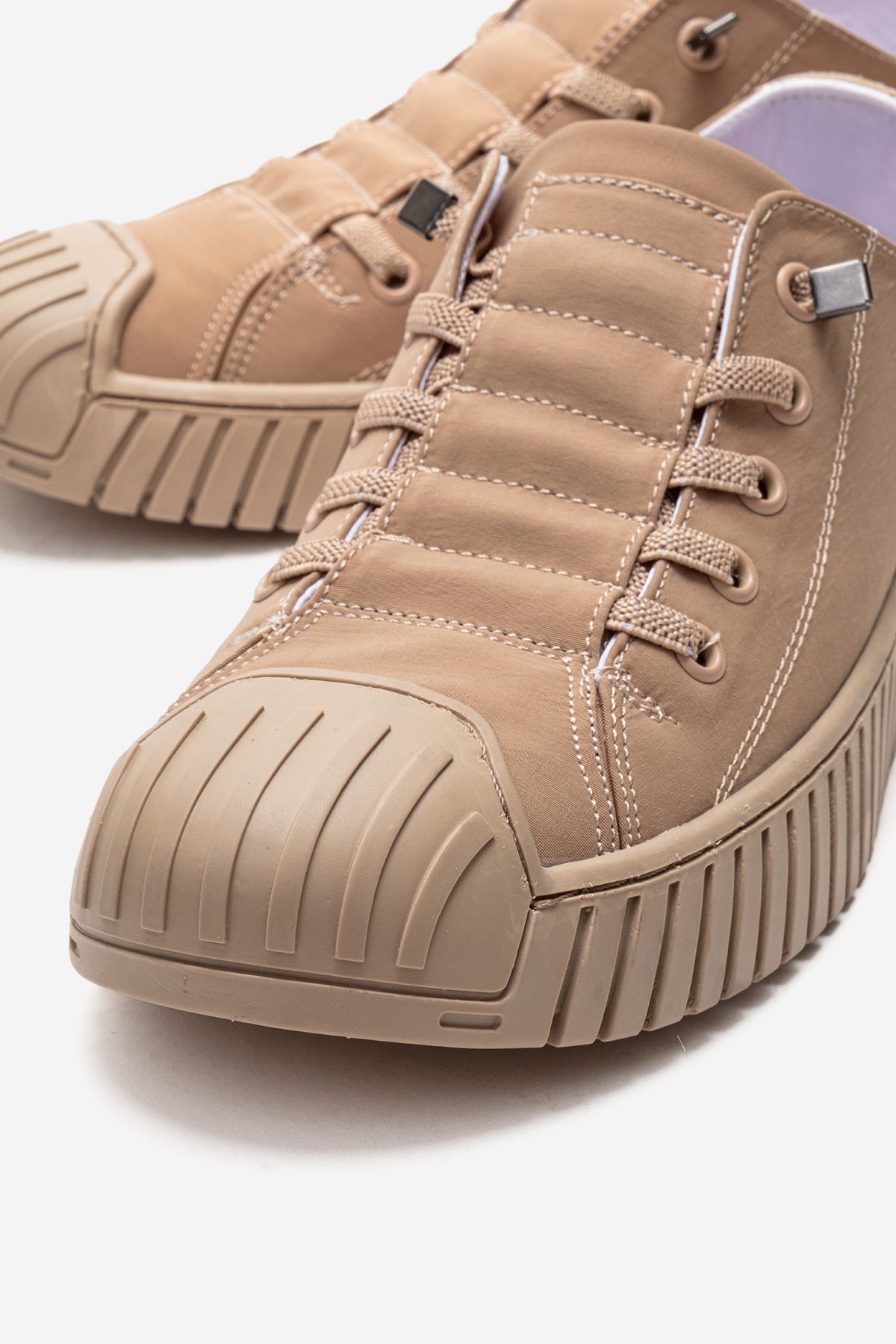 Kadın Bej Tekstil Bağcıklı Kalın Tabanlı Sneaker Günlük Ayakkabı Aveline