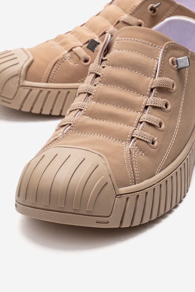 Kadın Bej Tekstil Bağcıklı Kalın Tabanlı Sneaker Günlük Ayakkabı Aveline