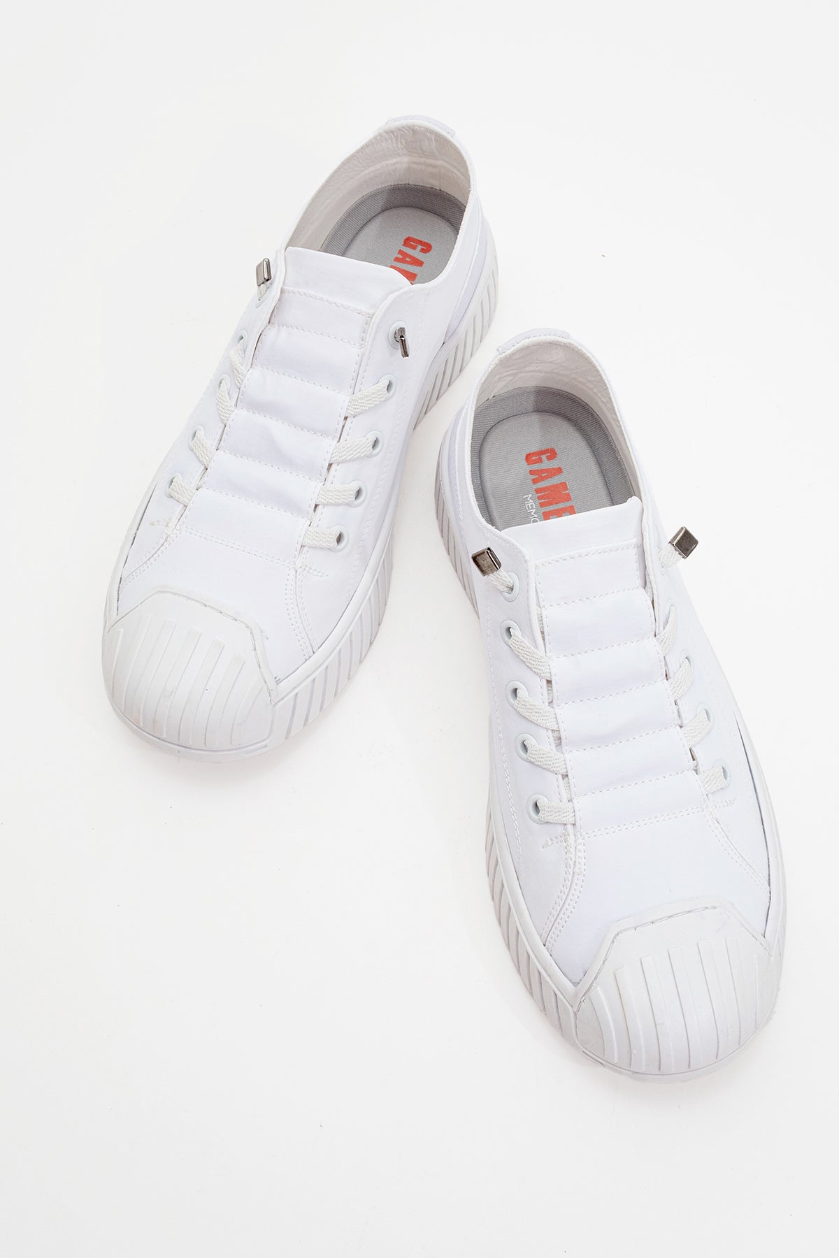 Kadın Beyaz Tekstil Bağcıklı Kalın Tabanlı Sneaker Günlük Ayakkabı Aveline