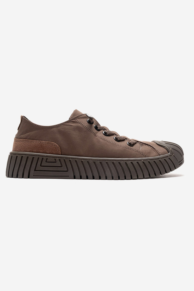 Kadın Kahve Tekstil Bağcıklı Kalın Tabanlı Sneaker Günlük Ayakkabı Aveline