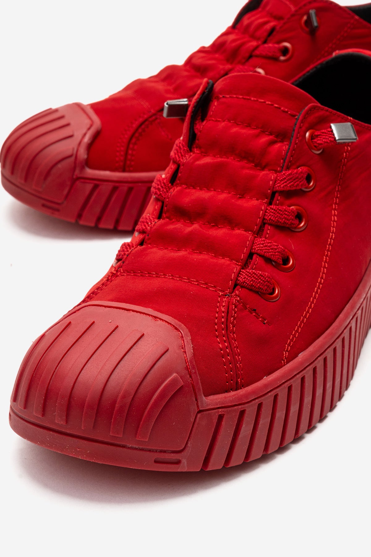 Kadın Kırmızı Tekstil Bağcıklı Kalın Tabanlı Sneaker Günlük Ayakkabı Aveline