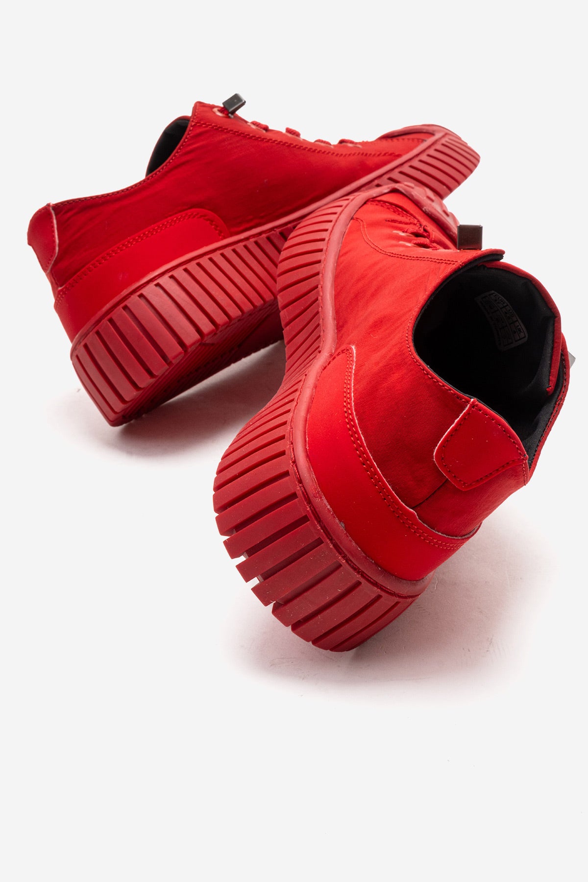Kadın Kırmızı Tekstil Bağcıklı Kalın Tabanlı Sneaker Günlük Ayakkabı Aveline