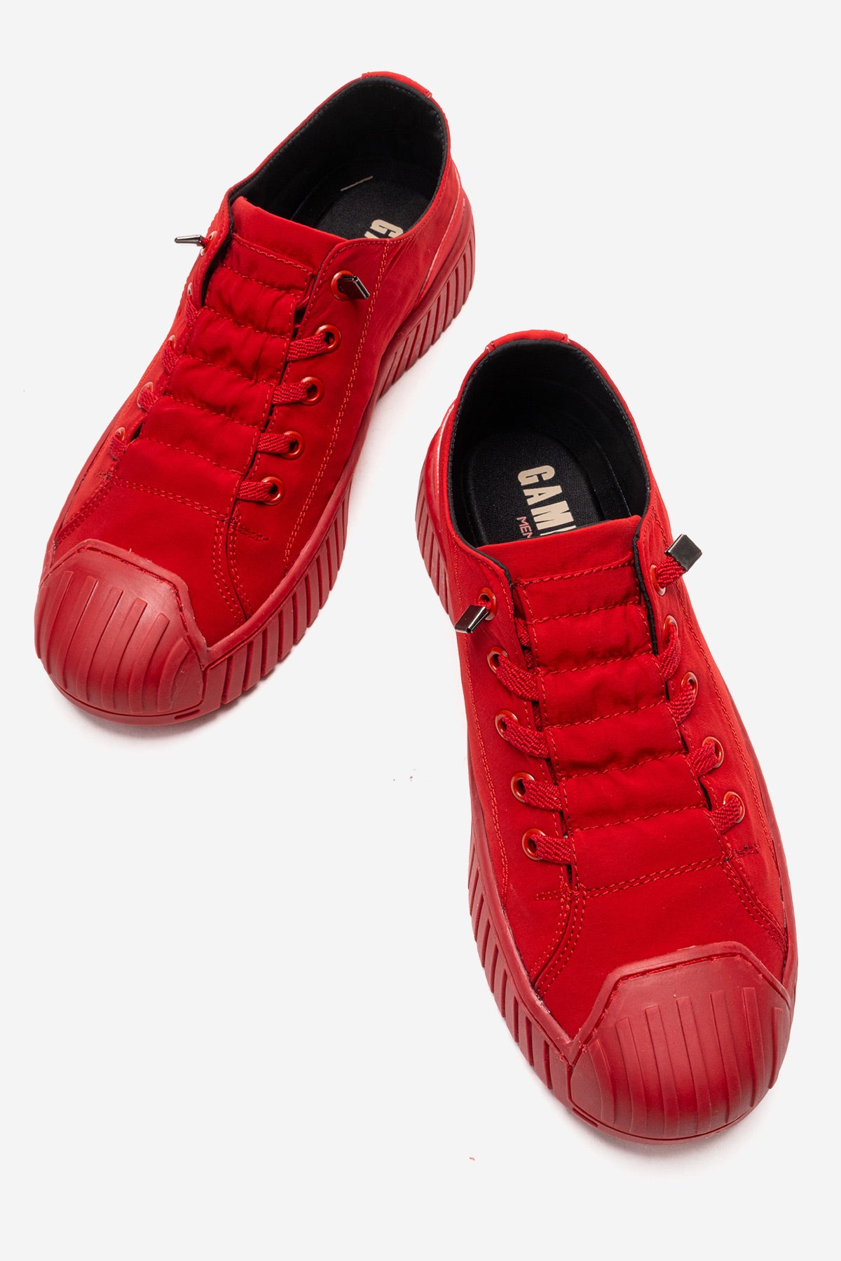 Kadın Kırmızı Tekstil Bağcıklı Kalın Tabanlı Sneaker Günlük Ayakkabı Aveline