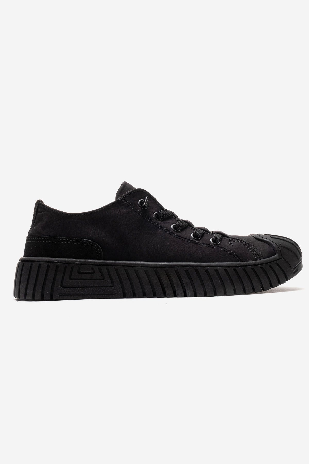 Kadın Siyah Tekstil Bağcıklı Kalın Tabanlı Sneaker Günlük Ayakkabı Aveline
