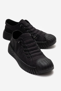 Kadın Siyah Tekstil Bağcıklı Kalın Tabanlı Sneaker Günlük Ayakkabı Aveline
