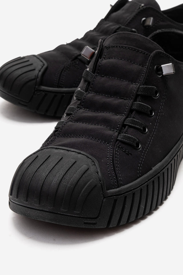 Kadın Siyah Tekstil Bağcıklı Kalın Tabanlı Sneaker Günlük Ayakkabı Aveline