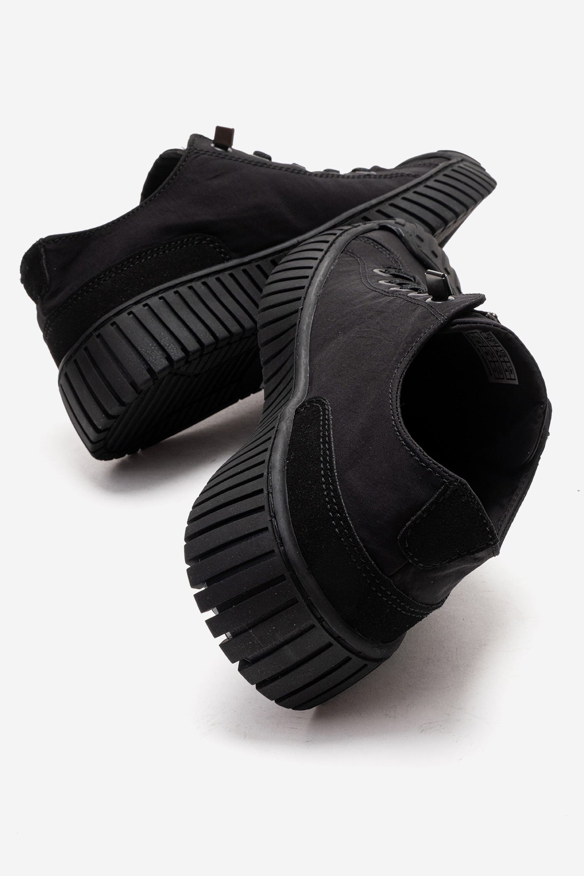 Kadın Siyah Tekstil Bağcıklı Kalın Tabanlı Sneaker Günlük Ayakkabı Aveline
