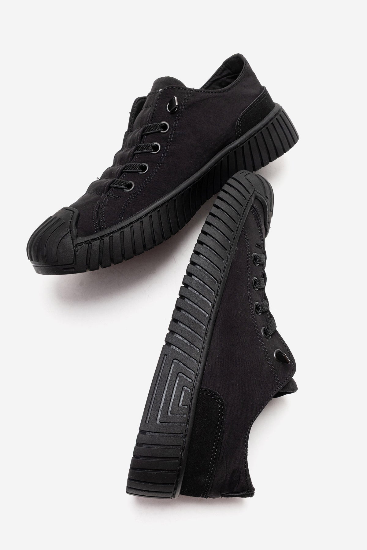 Kadın Siyah Tekstil Bağcıklı Kalın Tabanlı Sneaker Günlük Ayakkabı Aveline