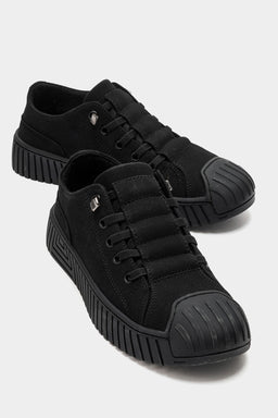 Kadın Siyah Nubuk Bağcıklı Kauçuk Burunlu Günlük Sneaker Vigor