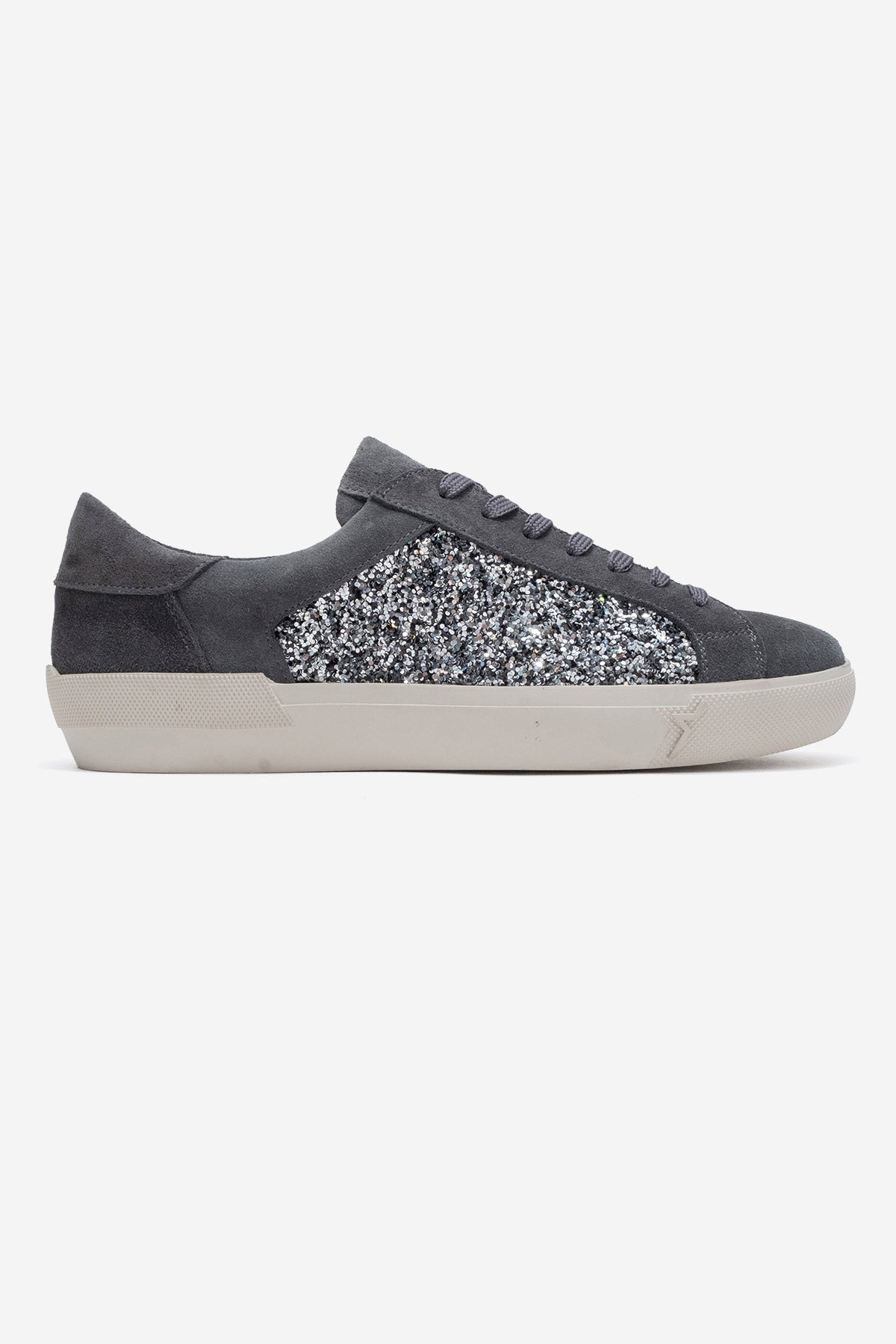 Kadın Hakiki Deri Füme Süet Simli Detaylı Kauçuk Taban Sneaker Marina