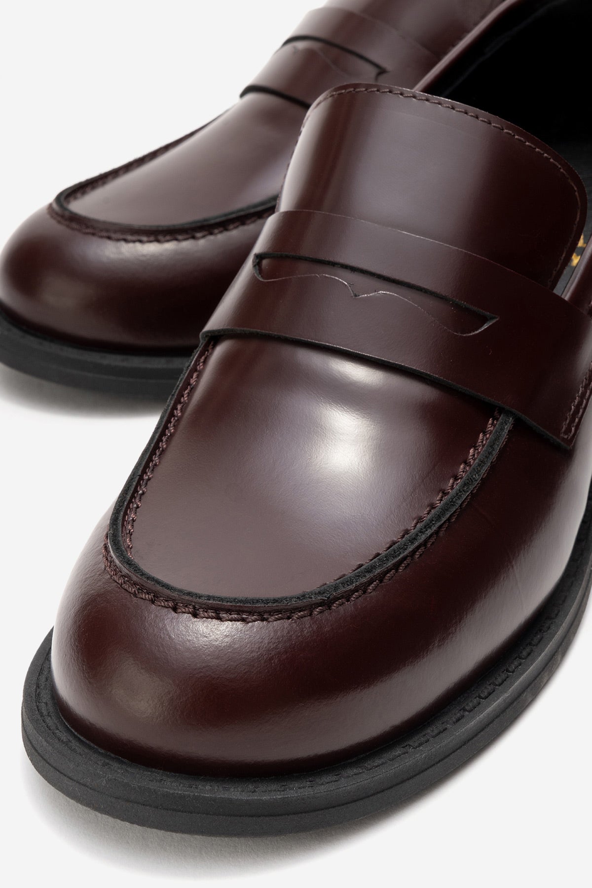 Kadın Hakiki Deri Bordo Açma Bantlı 5 cm Orta Kalın Topuklu Loafer Ayakkabı Teresa