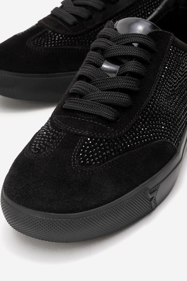 Kadın Hakiki Deri Siyah Detaylı Bağcıklı Kalın Taban Sneaker Günlük Ayakkabı Bria