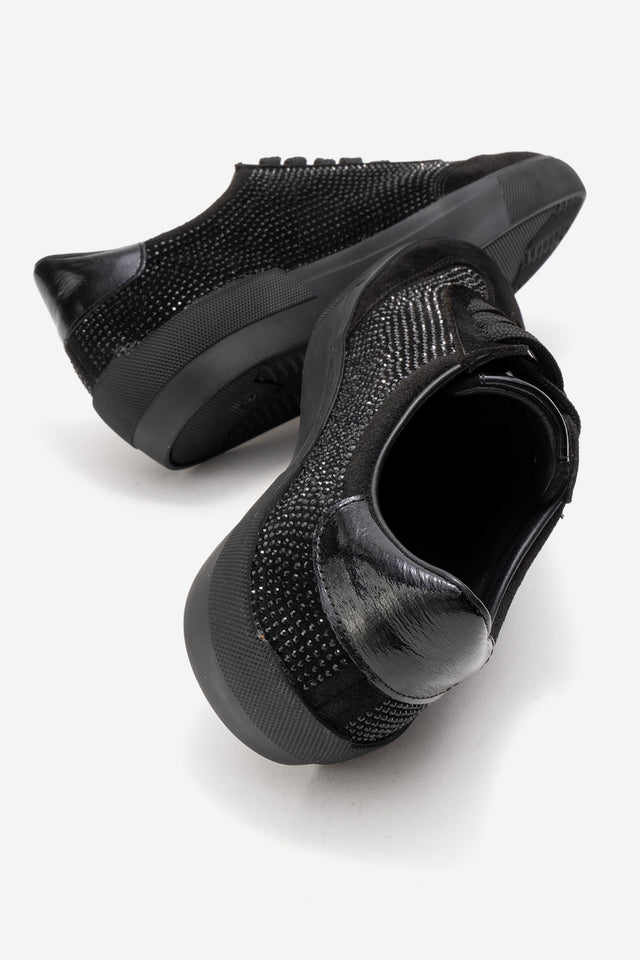 Kadın Hakiki Deri Siyah Detaylı Bağcıklı Kalın Taban Sneaker Günlük Ayakkabı Bria